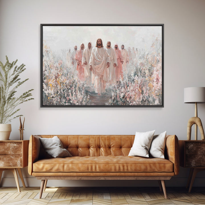 Rose Garden Path – Framed Canvas Print – Christian Wall Art – Jesus Painting – Christian Art Canvas – Christian Christmas Art