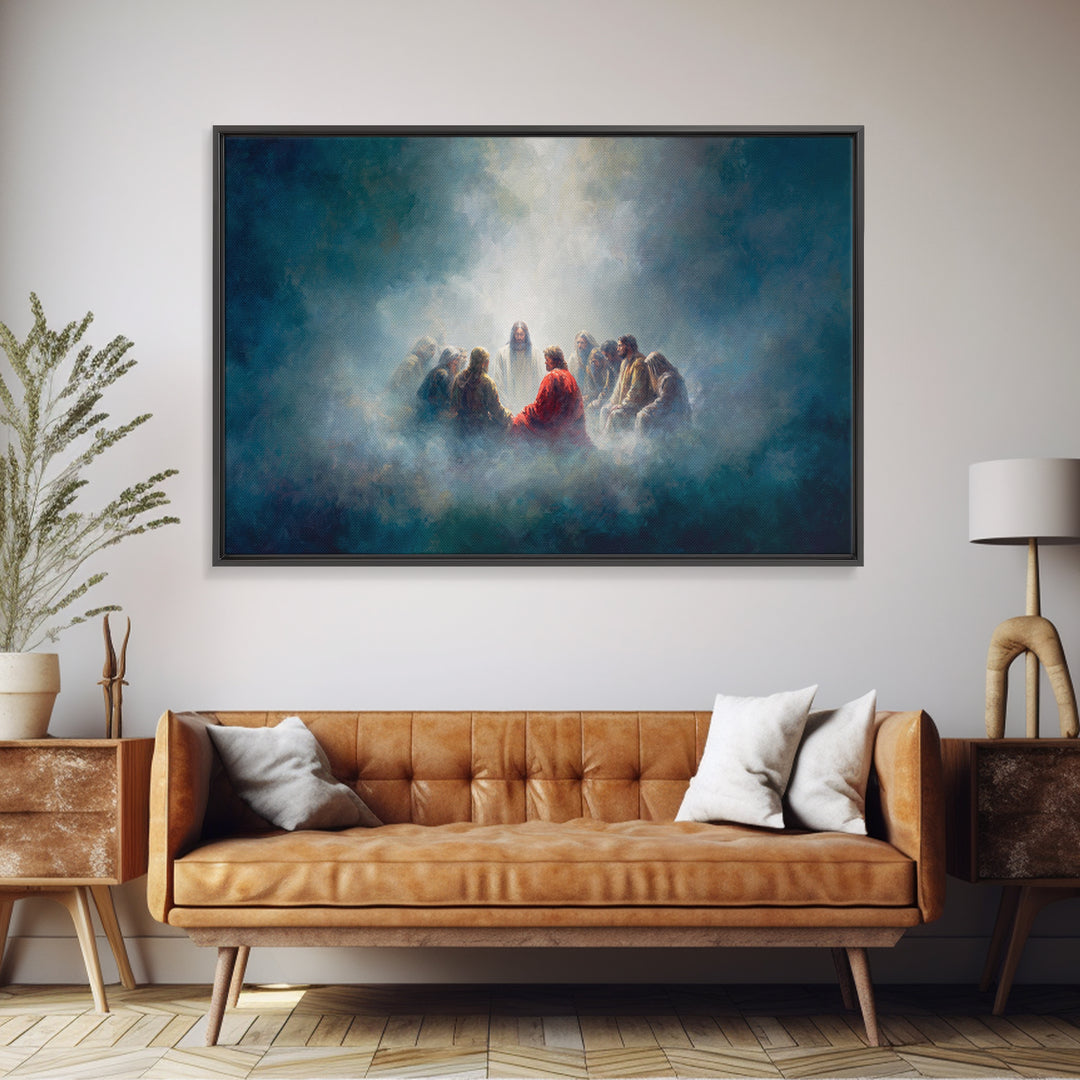 Upper Room Glow | Framed Canvas Print | Christian Art Canvas | Christian Wall Art | Jesus Painting | Christmas Art