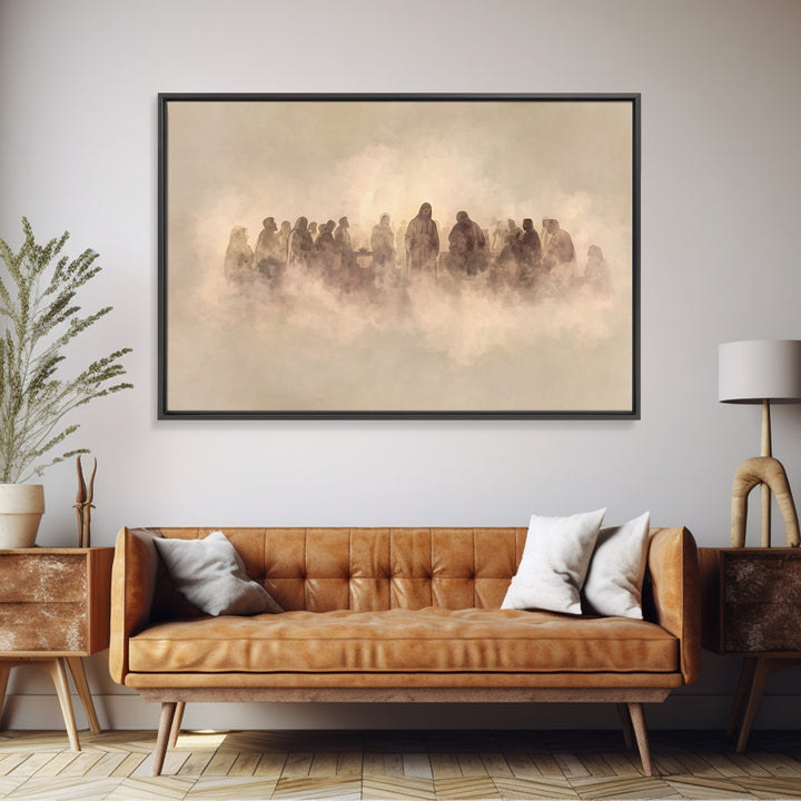 Cloudlit Assembly – Framed Canvas Print – Jesus Painting – Christian Art Canvas – Christian Wall Art – Christian Gift