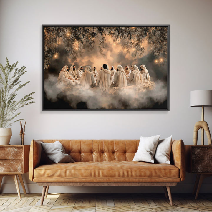Starborne Council | Framed Canvas Print | Christian Art Canvas | Jesus Painting | Christian Wall Art | Christian Christmas