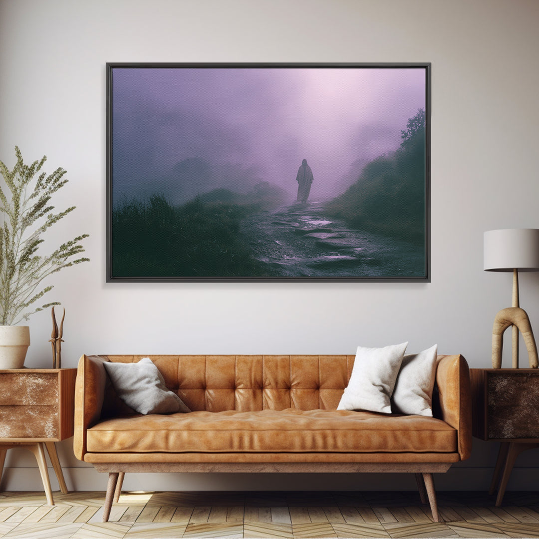 Solitary Journey – Framed Canvas Print – Christian Art Canvas – Christian Wall Art – Jesus Painting – Moody Christian Art