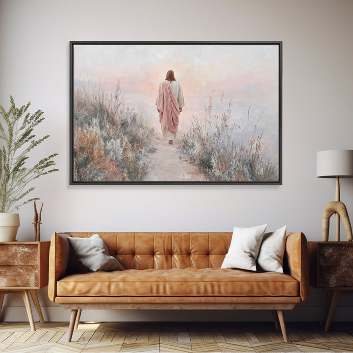 Dawn Journey – Framed Canvas Print – Jesus Painting – Christian Wall Art – Christian Art Canvas – Subtle Christian Art