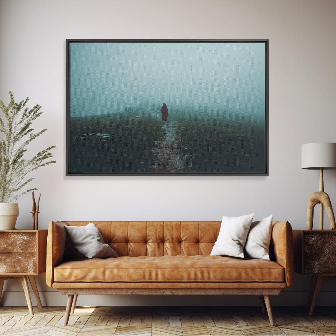 Solitude In Faith – Framed Canvas Print – Christian Art Canvas – Moody Christian Art – Jesus Painting – Christian Wall Art