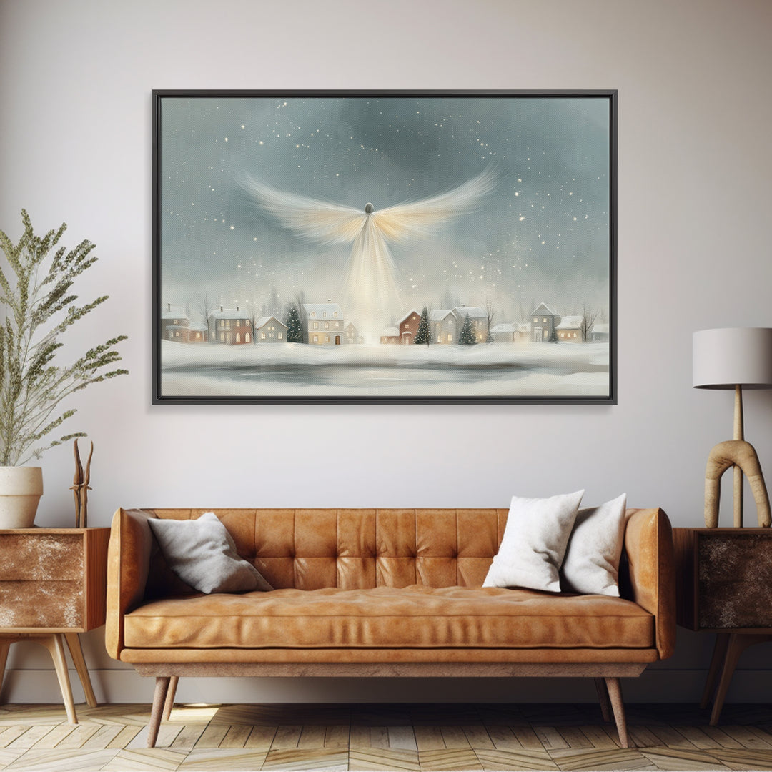 Wings Of Peace – Framed Canvas Print – Christian Christmas Art – Christian Wall Art – Modern Christian Art – Christmas Canvas Wall Art