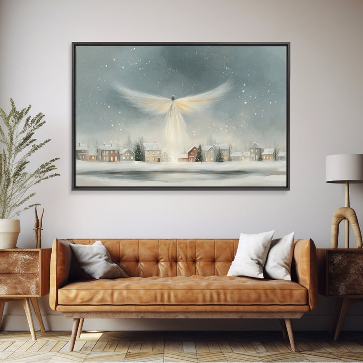 Wings Of Peace – Framed Canvas Print – Christian Christmas Art – Christian Wall Art – Modern Christian Art – Christmas Canvas Wall Art