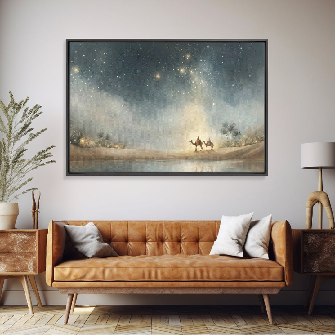 The Guiding Star – Framed Canvas Print – Christian Wall Art – Christian Art Canvas – Christmas Art – Christian Gift Ideas – Jesus Painting