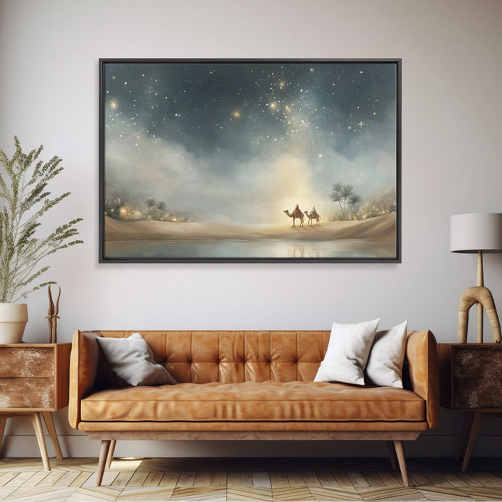 The Guiding Star – Framed Canvas Print – Christian Wall Art – Christian Art Canvas – Christmas Art – Christian Gift Ideas – Jesus Painting