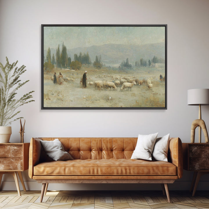 Desert Shepherds – Framed Canvas Print – Christian Art Canvas – Christian Christmas Art – Christian Wall Art – Christmas Art – Christian Gi