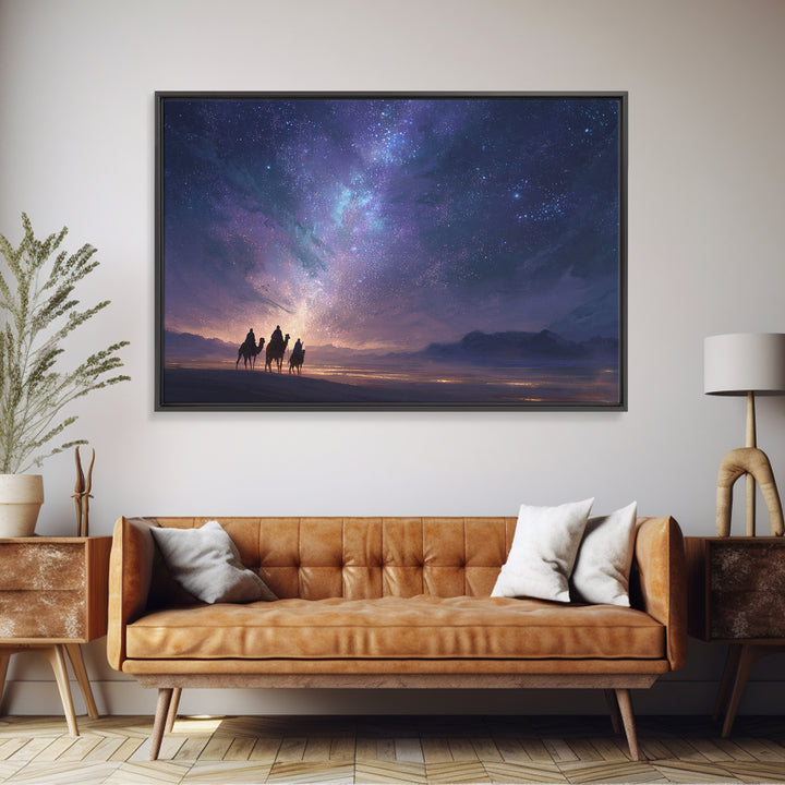 Night Journey – Framed Canvas Print – Christmas Art – Christian Wall Art – Christian Art Canvas – Jesus Painting – Christian Christmas Art
