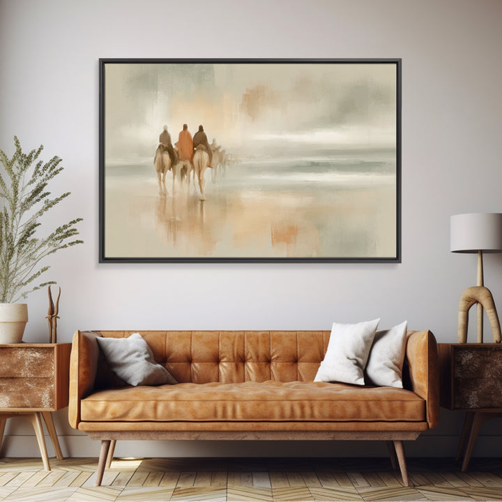 Silent Pilgrims – Framed Canvas Print – Christian Wall Art – Christian Art Canvas – Christmas Art – Christian Gift – Christian Christmas Ar