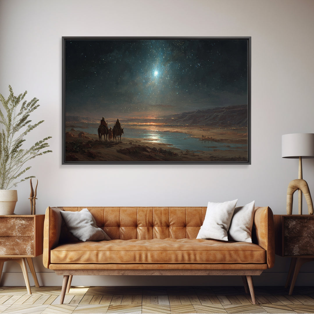 Distant Promise – Framed Canvas Print – Christian Christmas Art – Christian Art Canvas – Christian Wall Art – Christmas Art – Jesus Paintin