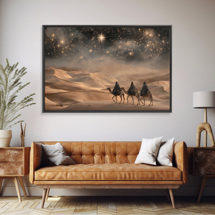 Desert Kings – Framed Canvas Print – Christian Wall Art – Christian Gift Ideas – Christian Art Canvas – Christmas Art – Christian Christmas