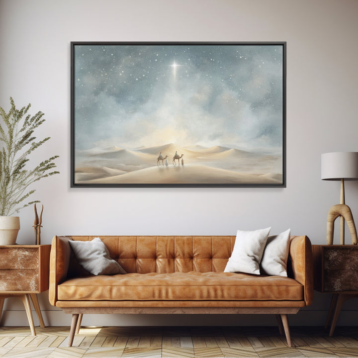 Wandering Light – Framed Canvas Print – Christian Art Canvas – Christian Wall Art – Christian Christmas Art – Christmas Art – Christian Gif