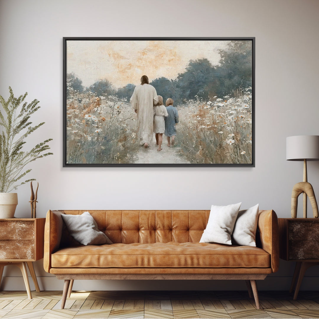 Garden Of Peace – Framed Canvas Print – Christian Wall Art – Jesus Painting – Christian Art Canvas – Christian Art – Christian Gift Ideas