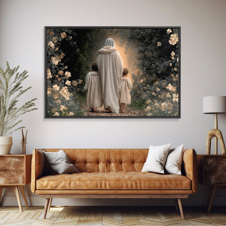 Guiding Shepherd – Framed Canvas Print – Christian Art Canvas – Jesus Painting – Christian Wall Art – Christian Gift – Christian Art