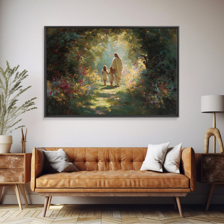 Heaven’s Garden – Framed Canvas Print – Christian Wall Art – Christian Art Canvas – Jesus Painting – Christian Art Gift – Christian Decor