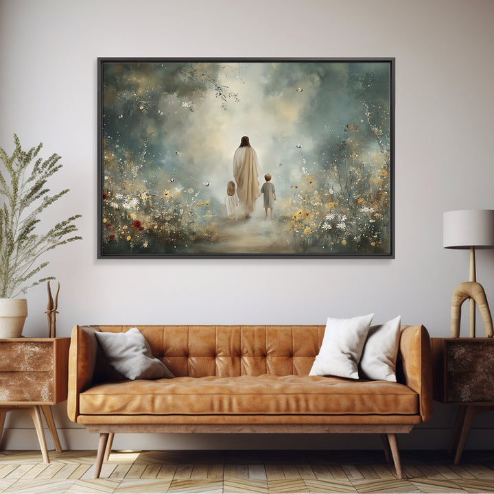 Heavenly Path Bloom | Framed Canvas Print | Christian Wall Art | Christian Art Print | Jesus Painting | Christian Decor
