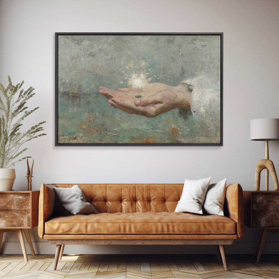 Sacred Seed Light, Framed Canvas Print, Christian Wall Art, Christian Art Canvas, Jesus Painting, Christian Decor
