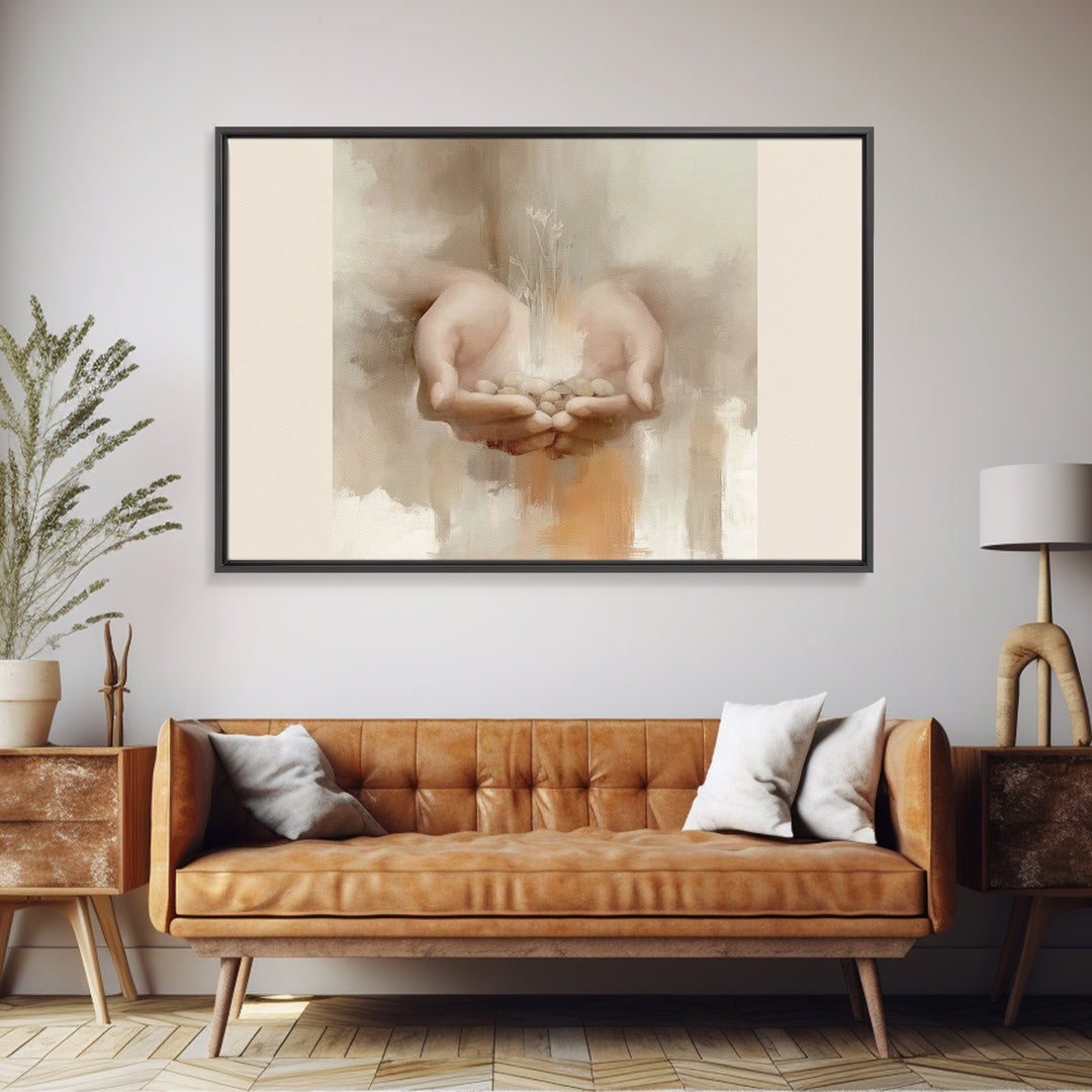 Blessed Renewal | Framed Canvas Print | Christian Art Print | Christian Wall Art | Jesus Painting | Christian Decor