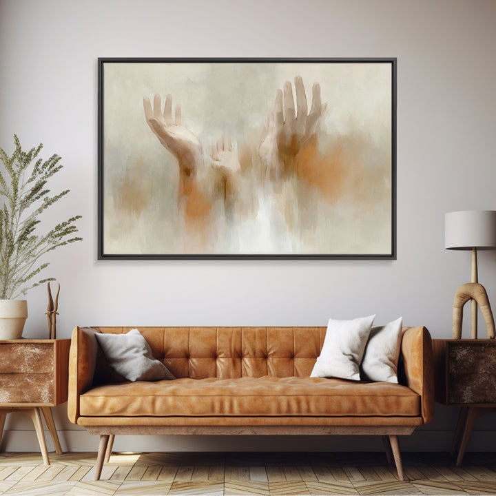 Hopeful Reach, Framed Canvas Print, Christian Paintings, Subtle Christian Art, Christian Art Canvas, Modern Christian Painting, Christian D