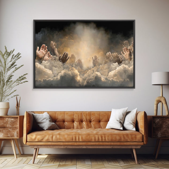 Cloudbound Praise | Framed Canvas Print | Christian Art Prints | Christian Wall Art | Large Christian Painting | Moody Christian Art | Chri