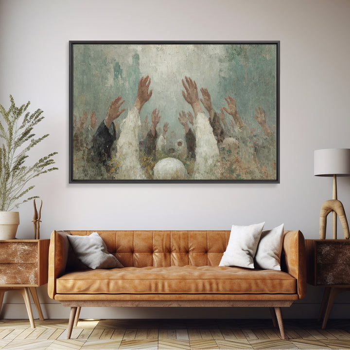 Rising Prayer – Framed Canvas Print – Christian Wall Art – Christian Art Canvas – Moody Christian Art – Abstract Christian Art – Christian