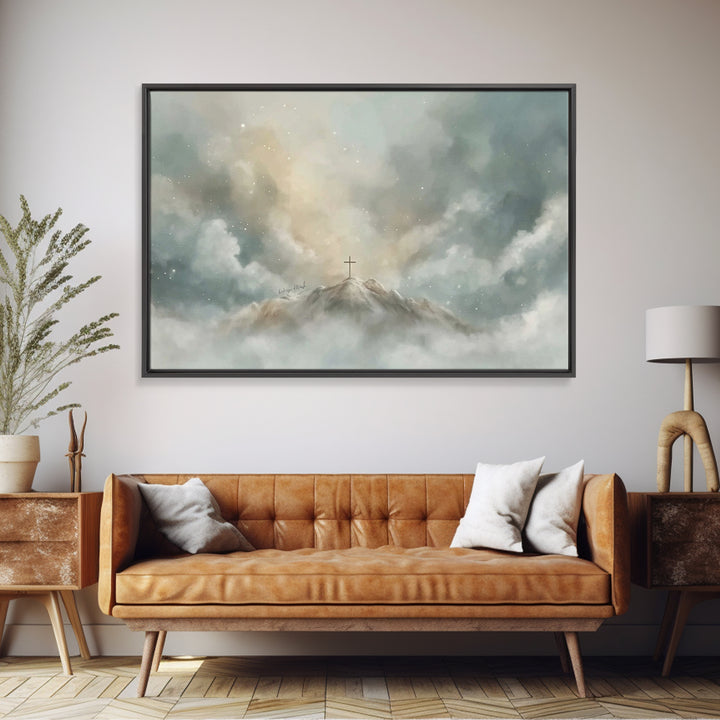 Mountain of Grace – Framed Canvas Print – Christian Wall Art – Christian Art Canvas – Jesus Painting – Christian Decor – Christian Gift Ide