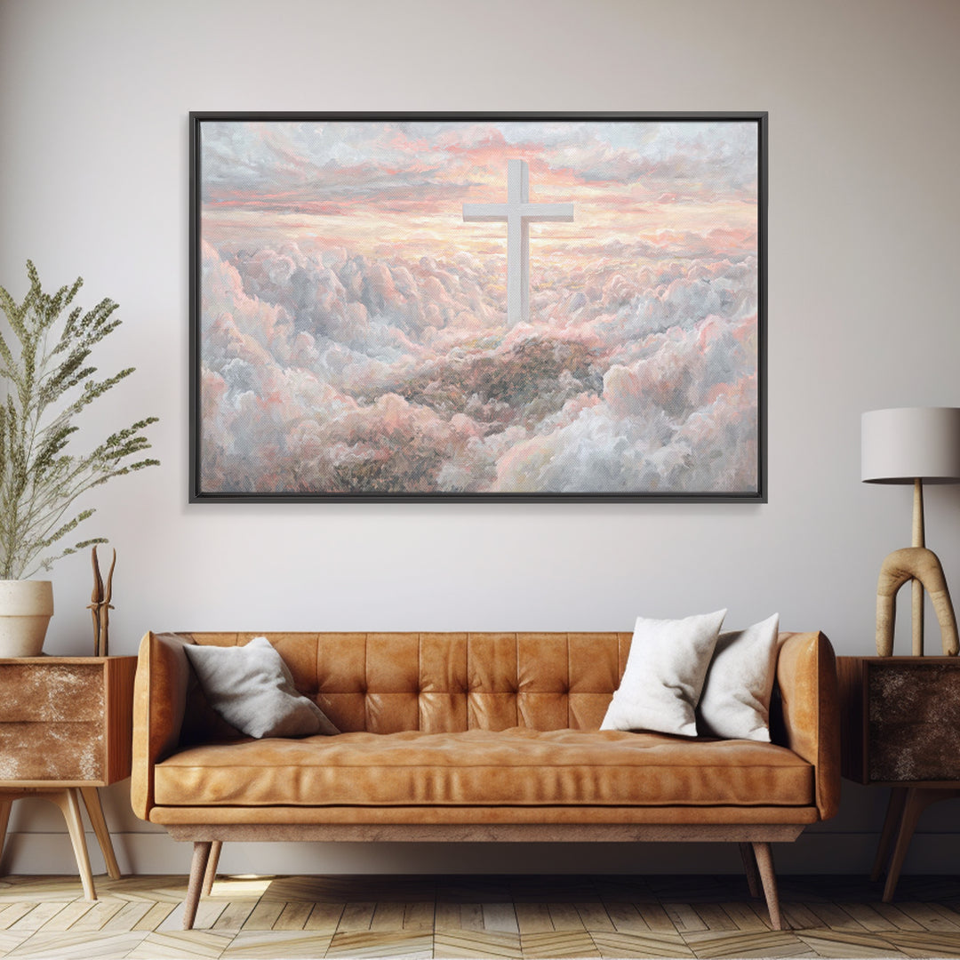 Cloudrise Hope | Framed Canvas Print | Christian Art Canvas | Modern Christian Art | Subtle Christian Art | Christian Decor for Home | Chri