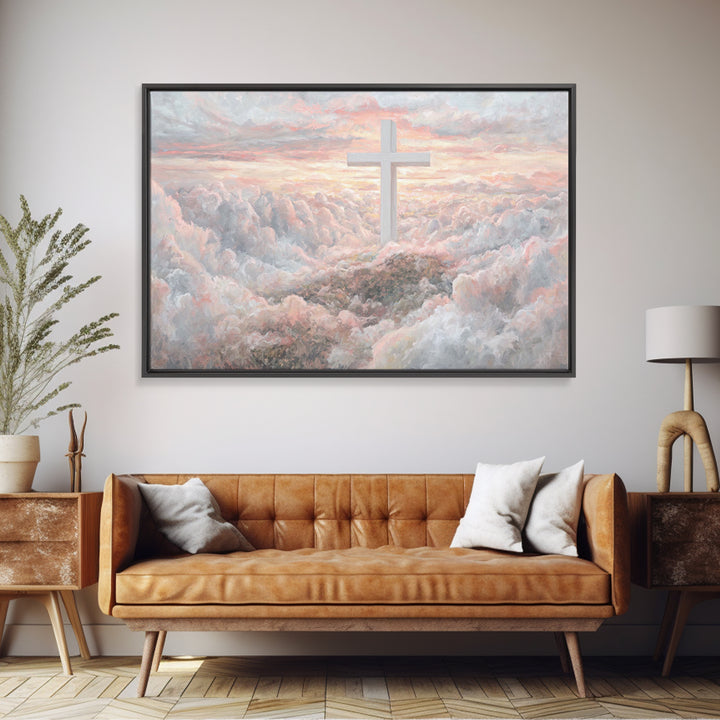 Cloudrise Hope | Framed Canvas Print | Christian Art Canvas | Modern Christian Art | Subtle Christian Art | Christian Decor for Home | Chri
