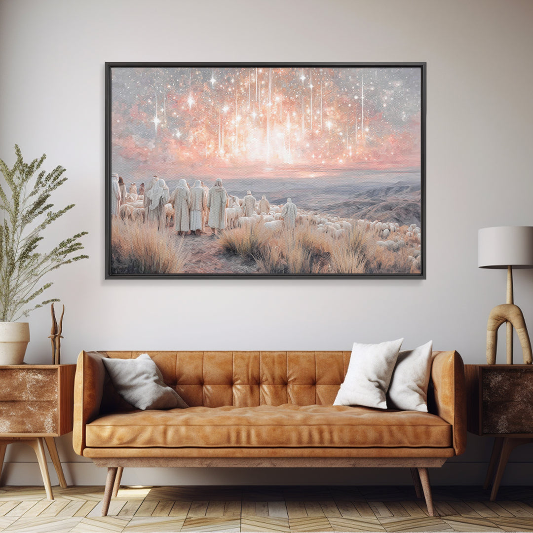 Dawn Of Glory – Framed Canvas Print – Christian Christmas Art – Christian Wall Art – Christian Art Canvas – Christmas Art – Christian Gift