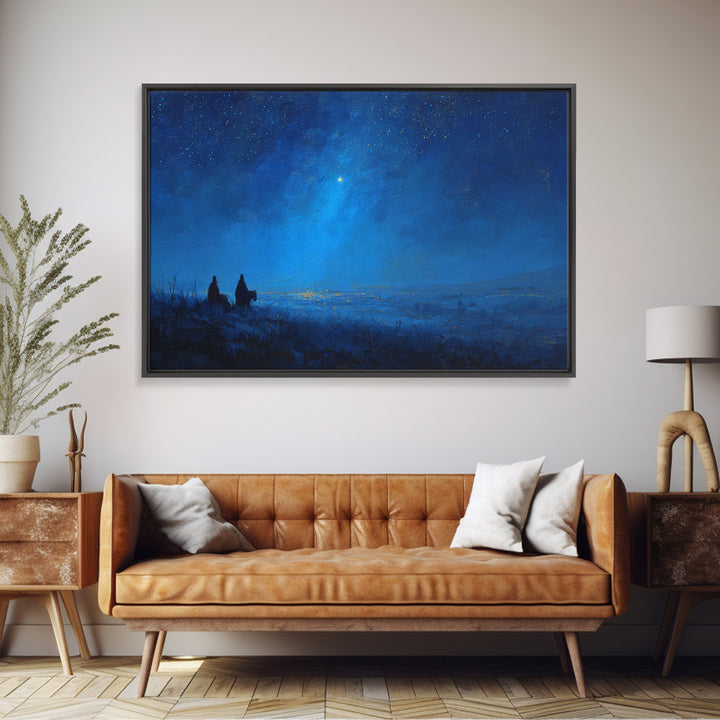 Bethlehem Journey – Framed Canvas Print – Christian Art Canvas – Christian Wall Art – Christmas Art – Jesus Christmas Art – Christian Chris