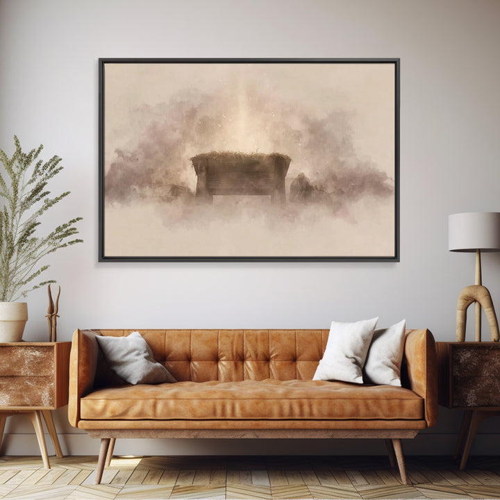 Celestial Wonder – Framed Canvas Print – Christian Wall Art – Christmas Art – Christian Art Canvas – Christian Christmas Art – Subtle Chris