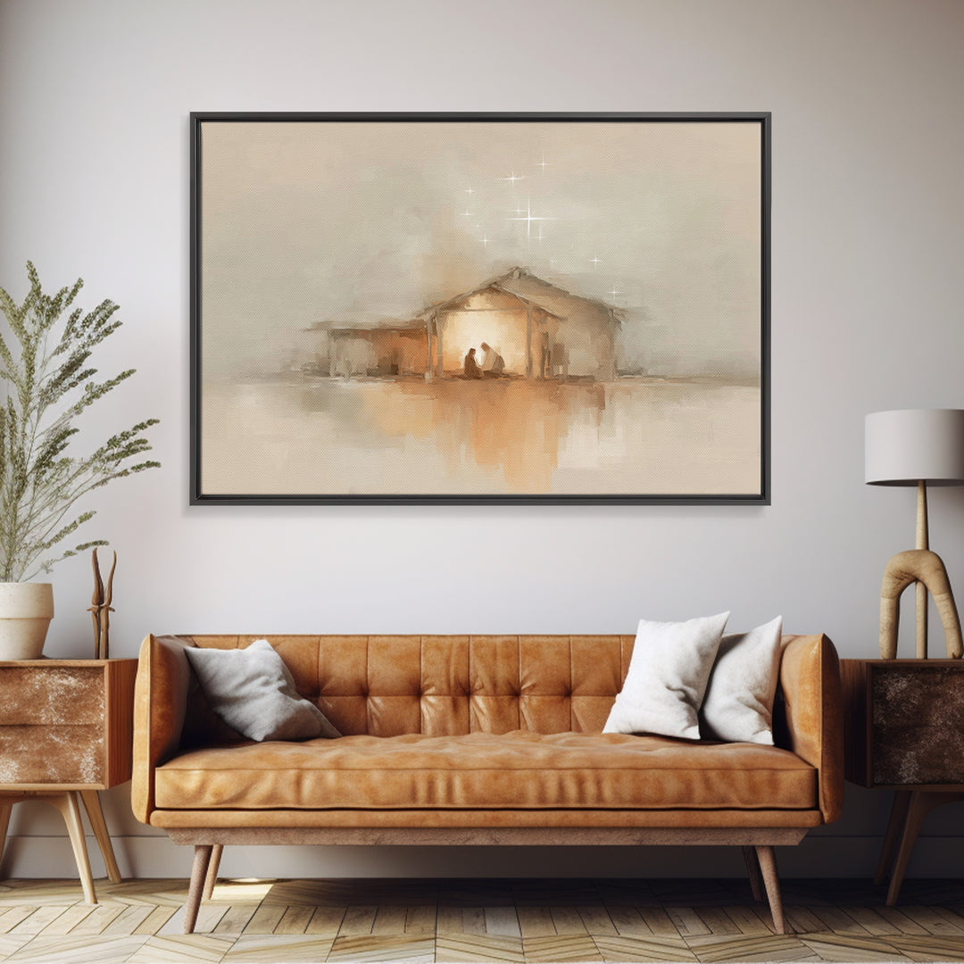 Sacred Family Light – Framed Canvas Print – Christian Art – Christian Wall Art – Jesus Art Print – Christian Art Canvas – Christian Decor
