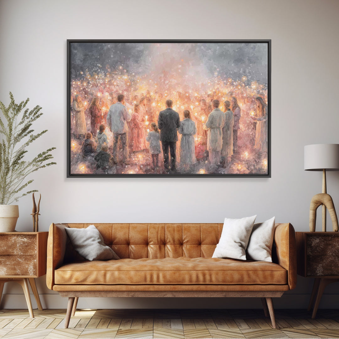 Light Of Fellowship – Framed Canvas Print – Christian Wall Art – Christian Art Canvas – Christmas Art – Christian Christmas Art – Jesus Pai