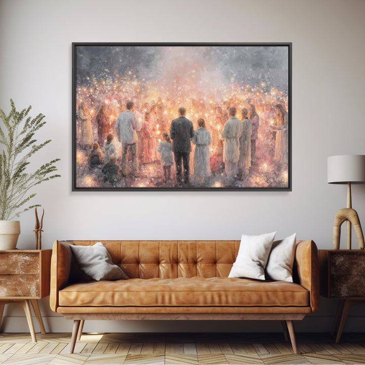 Light Of Fellowship – Framed Canvas Print – Christian Wall Art – Christian Art Canvas – Christmas Art – Christian Christmas Art – Jesus Pai