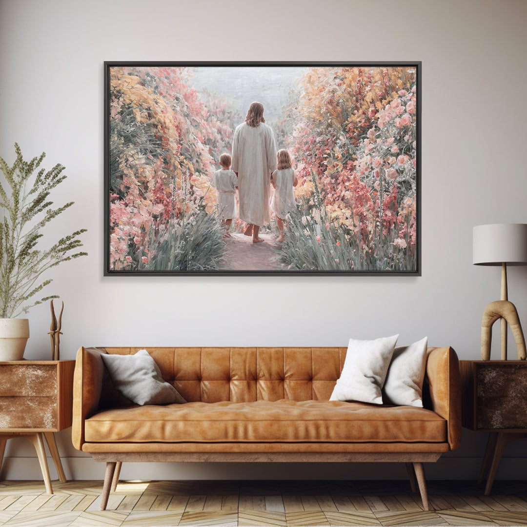 Garden Of Peace – Framed Canvas Print – Christian Art Canvas – Jesus Painting – Christian Wall Art – Christian Art – Christian Gift