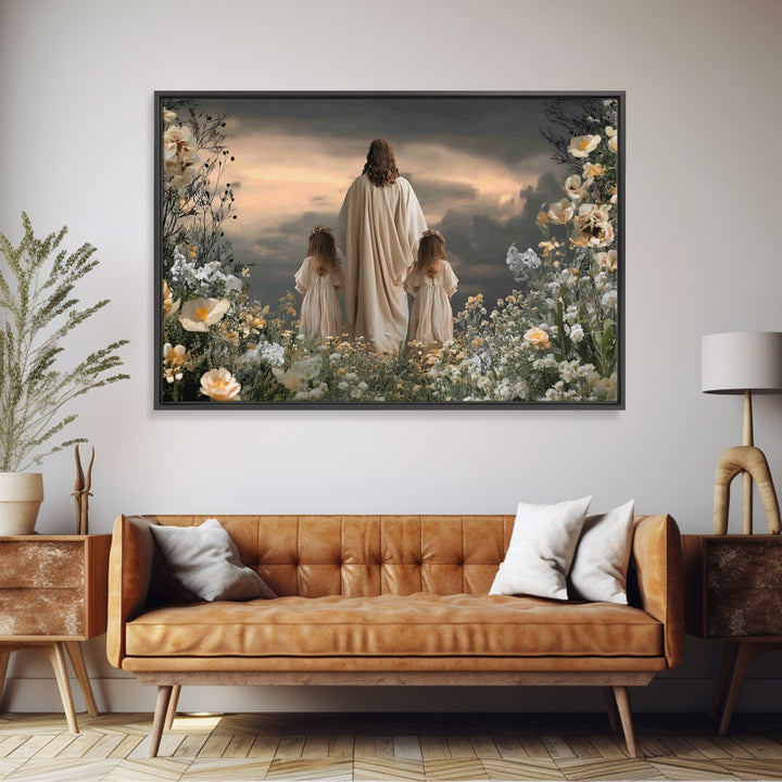 Twilight Of Grace | Framed Canvas Print | Christian Art Canvas | Jesus Painting | Moody Christian Art | Christian Wall Art | Christmas Art