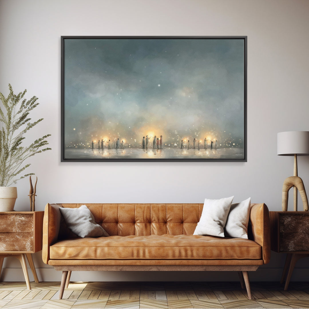 Starry Communion | Framed Canvas Print | Christian Art Canvas | Christian Wall Art | Modern Christian Art | Christmas Art | Christian Gift