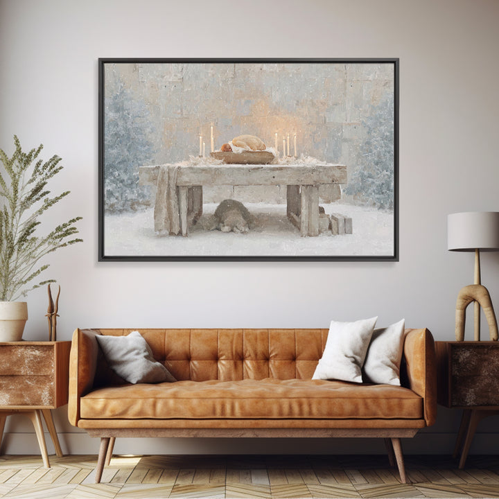 Infant Redeemer – Framed Canvas Print – Christian Wall Art – Christian Art Canvas – Christmas Art – Christian Christmas Decor – Christian G