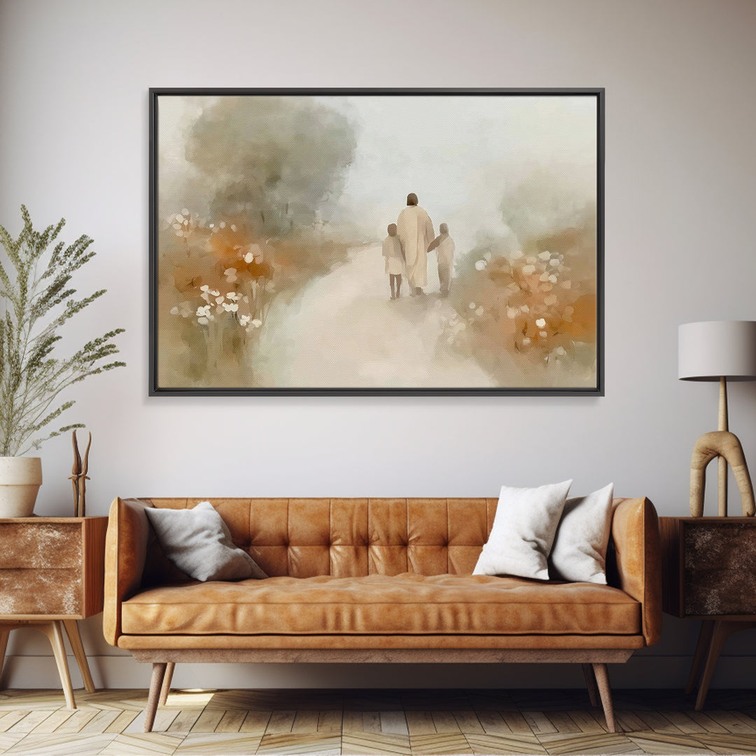 Pathway Of Light, Framed Canvas Print, Christian Art Canvas, Christian Wall Art, Christian Art, Christian Gift Ideas