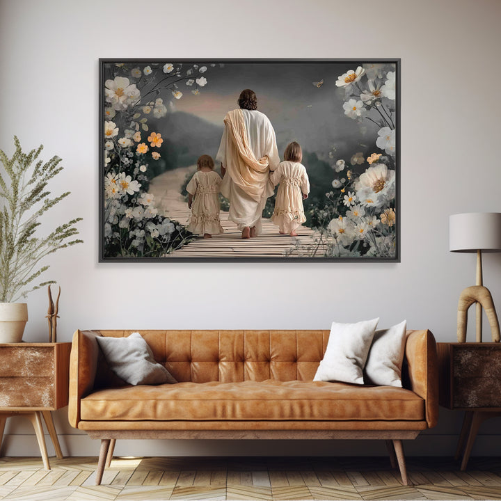 Floral Journey Peace | Framed Canvas Print | Christian Art | Christian Wall Art | Christian Art Canvas | Christian Decoration