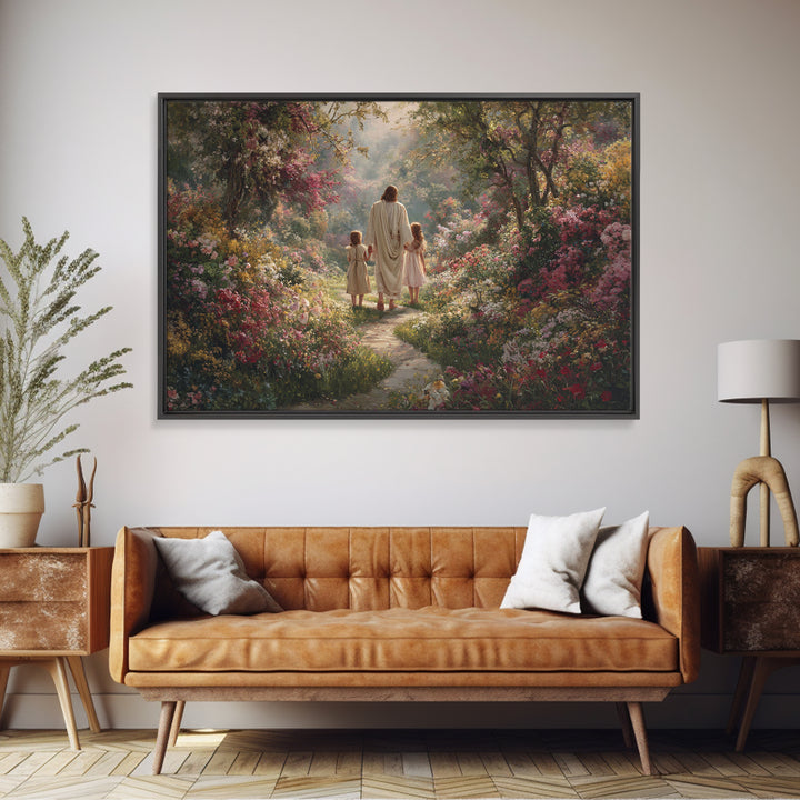 Heavenly Garden Walk – Framed Canvas Print – Christian Art Canvas – Christian Art – Christian Wall Art – Christian Gift