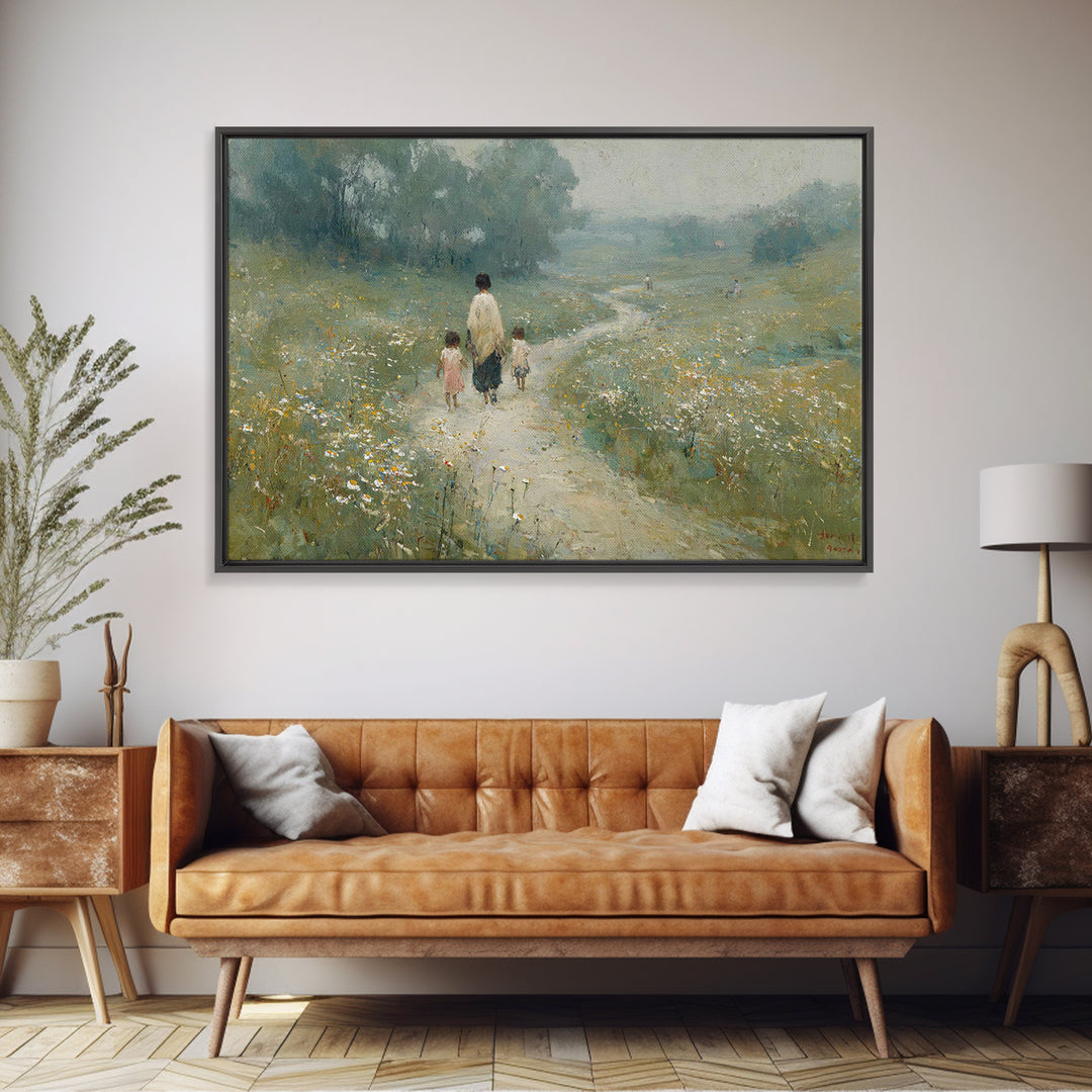 Meadow Family Hope, Framed Canvas Print, Christian Art, Christian Wall Art, Christian Art Canvas, Christian Decor