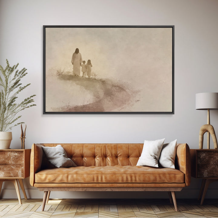 Guiding Grace | Framed Canvas Print | Christian Art Canvas | Jesus Painting | Christian Wall Art | Christian Christmas Art | Modern Christi