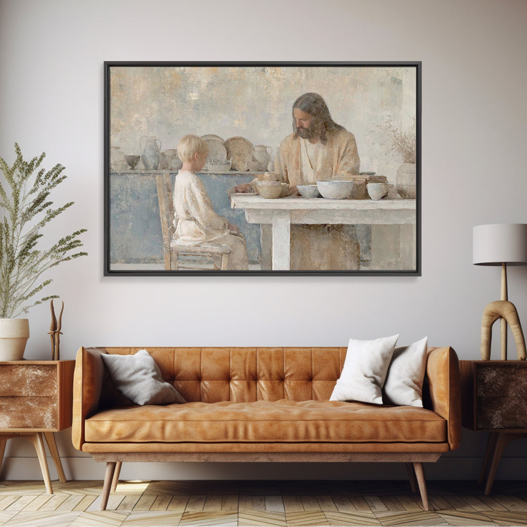 Quiet Morning Hope – Framed Canvas Print – Jesus Painting – Christian Art Canvas – Christian Wall Art – Christian Christmas – Christian Gif