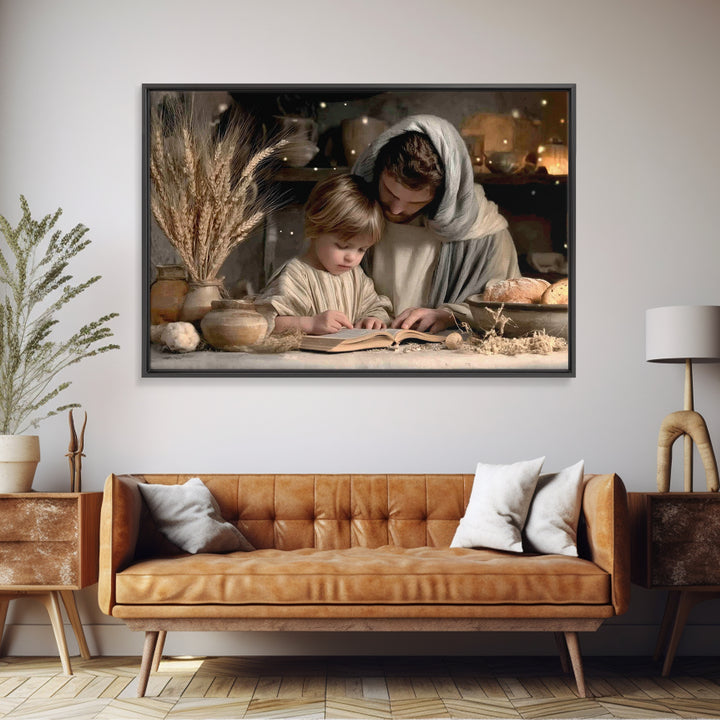 Humble Table Light | Framed Canvas Print | Christian Wall Art | Jesus Painting | Christian Art Canvas | Christian Gift | Vintage Christian