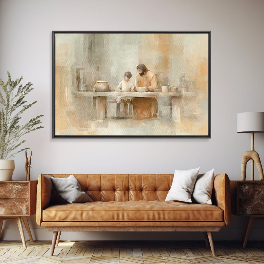 Teacher Of Peace – Framed Canvas Print – Jesus Painting – Christian Wall Art – Christian Art Canvas – Christian Gift Ideas – Modern Christi
