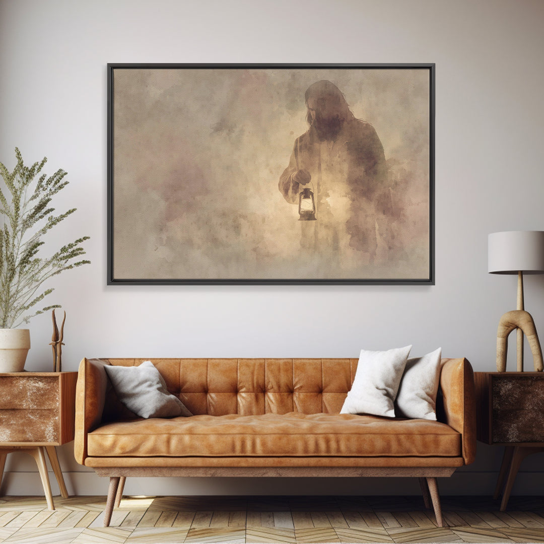 Light Of Mercy, Framed Canvas Print, Christian Art Canvas, Jesus Painting, Christian Wall Art, Moody Christian Art, Christian Gift Ideas