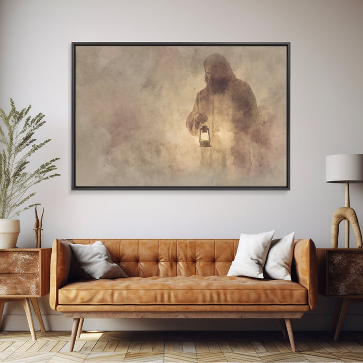 Light Of Mercy, Framed Canvas Print, Christian Art Canvas, Jesus Painting, Christian Wall Art, Moody Christian Art, Christian Gift Ideas