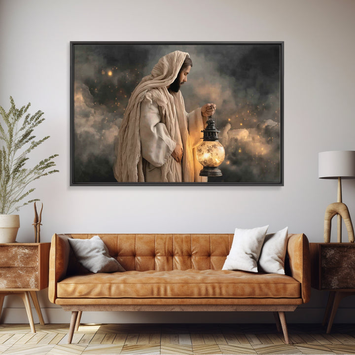 Sacred Night | Framed Canvas Print | Christian Wall Art | Christian Art Canvas | Jesus Painting | Christian Christmas Art | Vintage Christi